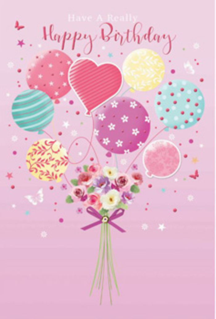 A joyful birthday illustration shows a bouquet and balloons design that feels both light-hearted and thoughtfully composed, much like a carefully planned celebration in West Norwood. Set against a soft pink background, a group of pastel balloons appears to lift a small hand-tied bouquet into the air. The balloons vary in size and pattern: some dance with candy-striped ribbons in rose, mint, and buttery yellow, others sparkle with dotted motifs, and one central heart-shaped balloon radiates soft pink and peach tones, drawing the eye to the centre of the scene. Below, the bouquet itself is composed of petite roses and gentle, daisy-like blooms in cream, blush, and pale mauve, their velvety petals shaded to convey depth and natural curves. The flowers are clustered closely, creating a sense of fullness, with a few leaves and stems peeking out from beneath the blossoms. A sparkling purple ribbon gathers the stems in a tidy bow, its sheen catching soft highlights as if lit by natural daylight streaming into a West Norwood home. Delicate butterflies and tiny stars flutter around the arrangement, like fragments of birthday magic drifting along a quiet side street off Norwood Road. The lighting throughout the illustration is soft and even, casting a gentle glow across both balloons and flowers, and creating a sense of serene, uplifting joy. Together, these elements form a visual story of celebration - the playful buoyancy of balloons balanced by the timeless, comforting presence of fresh blooms, much like receiving a surprise birthday gift arranged by Flowers West Norwood for someone special nearby.